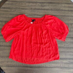 NWT New Red Orange Sanctuary off the shoulder top blouse loose fit sz. M medium